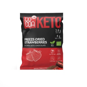 Capsuni ECO invelite cu ciocolata neagra (fara zahar, fara gluten, keto, vegan) 40G COCOA - Img 3