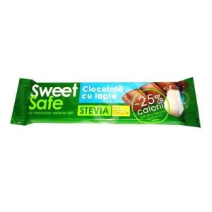 Ciocolata cu lapte cu Stevia (fara zahar) 25g - Sweet&Safe - Img 2