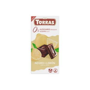 Ciocolata neagra cu LAMAIE (fara zahar, fara gluten, vegan) 75g - Torras