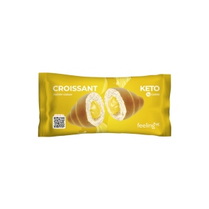 Croissant proteic cu CREMA de PATISERIE (Low-Carb, proteic , keto, fara zahar, fara soia) 50g - FeelingOK