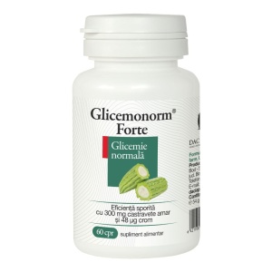 GLICEMONORM FORTE cu extract de castravete amar 60cpr DACIA PLANT - Img 1