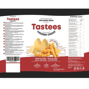 Gustare pe baza de orez cu branza cheddar (fara zahar, fara gluten) 65g - Tastees - Img 2