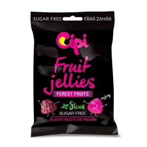 Jeleuri cu aroma de Fructe de Padure si Stevia (fara zahar) 75g - Cipi