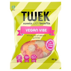 Jeleuri VEGAN VIBE cu aroma de MAR, PIERSICA, FRUCTE DE PADURE cu Stevia (fara zahar, fara gluten) 80g - TWEEK