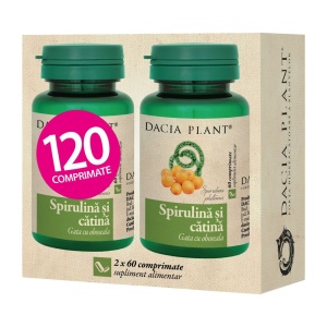PACHET SPIRULINA & CATINA 60cpr 1+1 (cadou) DACIA PLANT