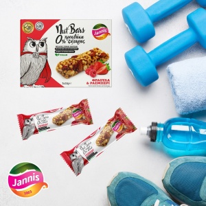 Batoane cu CAPSUNI si ZMEURA (fara zahar, fara indulcitor, fara lactoza, vegan) 84g (3x28g) - Linia Bufnita Jannis - Img 2