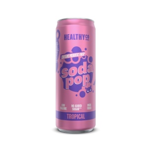 Bautura functionala Soda Pop cu aroma de Fructe Tropicale (cu prebiotice, fara zahar, cu Stevia) 330ml - HealthyCo