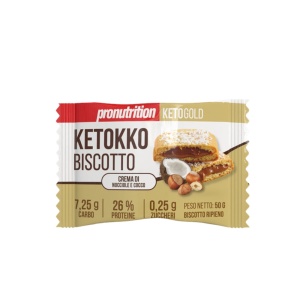Biscuit fraged keto umplut cu crema ALUNE DE PADURE si COCOS Ketokko Biscotto 50g (fara zahar, proteic, lowcarb) - Pro Nutrition