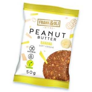 Biscuite moale cu UNT DE ARAHIDE si banana (fara zahar, fara gluten, vegan) 50g - Frank&Oli
