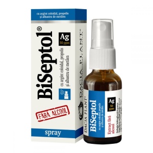 BiSeptol spray cu propolis, albastru de metilen si argint coloidal, fara alcool 20ml DACIA PLANT