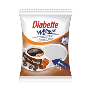 Bomboane cu aroma de Espresso Caramel cu Stevia (fara zahar, fara gluten) 60g - Dibette