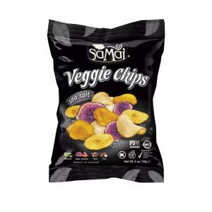 Chipsuri vegetale cu sare de mare (fara zahar, fara gluten, vegan) 57g - Samai