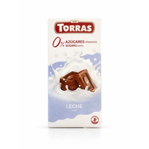 Ciocolata cu lapte (fara zahar, fara gluten) 75g - Torras
