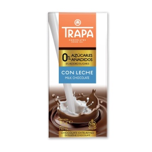 Ciocolata extra fina cu lapte (fara zahar, gluten) 80g - Trapa