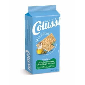 Crackers cu ulei de masline si rozmarin (fara zahar, fara ulei de palmier, cu maia) 250g - Colussi