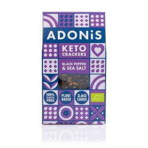 Crakers Bio cu piper negru si sare de mare (fara zahar, keto, lowcarb), 60g – Adonis - Img 1