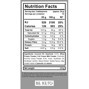 Crema tartinabila KETO Alune si Cacao (fara zahar) 250G - BE KETO - Img 4