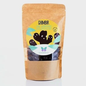Ghimbir invelit in ciocolata neagra (fara zahar) 250g - Sweeteria - Img 1