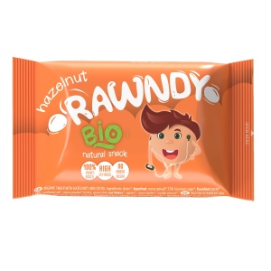 Gustare BIO cu Alune de Padure si Cacao (fara zahar, fara gluten, vegana) 26g - RAWNDY