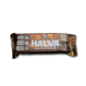 Halva marmorată din Susan si Arahide cu Cacao (fara zahar, vegana) 50g - Ambrozia