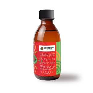 Indulcitor natural cu Stevia lichid (fara gluten) 250ml - Green Sugar