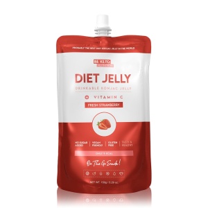 Jeleu Dietetic de Baut cu Konjac si CAPSUNI (fara zahar, fara gluten, vegan, keto) 150g - BE KETO - Img 1