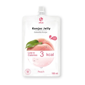 Jeleu din konjac cu Piersici, low calorie (fără zahăr adăugat) 150ml - Jelly B.