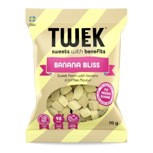 Jeleuri moi Banana Bliss cu gust de banana si toffee, cu Stevia (fara zahar, fara gluten) 70g - TWEEK
