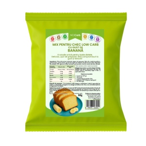 Mix pentru chec cu aroma de BANANA (lowcarb, fara zahar, fara gluten, keto) 80g - NoCarb