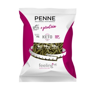 Paste PENNE Proteice cu spanac (low carb, keto) 500g - FeelingOK