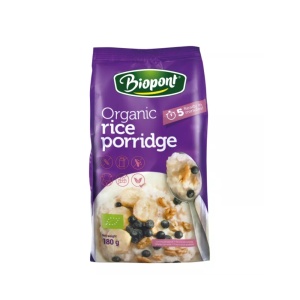 Porridge ECO din Orez (fara zahar, fara gluten, fara lactoza, vegan) 180g - Biopont