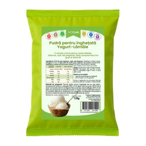 Praf de inghetata cu iaurt si lamaie cu Stevia (fara zahar, low-carb) 120g - NoCarb