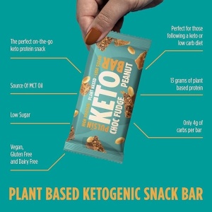 Baton Keto Choc Fudge & Arahide ( fara zahar, fara gluten, lowcarb) 50g - Pulsin - Img 2