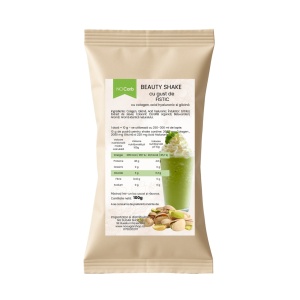 Beauty shake cu Colagen, acid hialuronic si gust de FISTIC (fara zahar, low carb) 100g - NoCarb