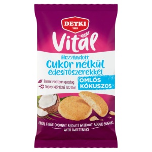Biscuiti sfaramiciosi cu COCOS (fara zahar, bogati in fibre) 180g - Detki