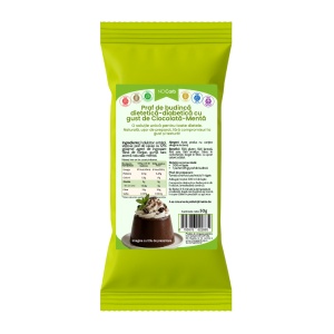 Budinca Low carb cu cacao, menta si faina de Konjac (fara zahar, fara gluten) 50g - NoCarb
