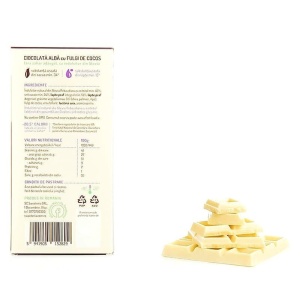 Ciocolata alba cu fulgi de cocos si Stevia 100g - Sweeteria - Img 2