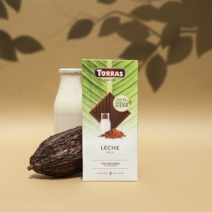 Ciocolata cu lapte cu STEVIA (fara zahar, fara gluten)100g - Torras - Img 2