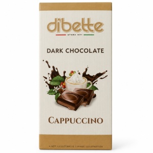 Ciocolata neagra 64% cu crema de Cappuccino (fara zahar) 80g - Dibette