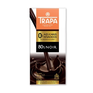 Ciocolata neagra 80% cacao extra fina (fara zahar, fară gluten) 80g - Trapa