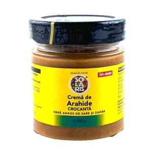 Crema crocanta de arahide (fara zahar, vegan) 200gr SOLARIS