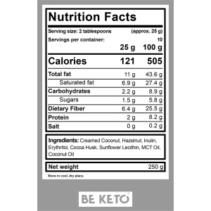 Crema tartinabila KETO Delicious Hazelnut + MCT (fara zahar) 250g - BE KETO - Img 5