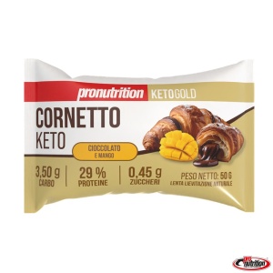 Croissant KETO cu CIOCOLATA si MANGO (fara zahar, proteic, lowcarb) 50g - Pro Nutrition