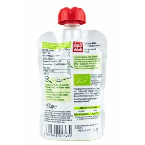 ECO Piure de mere golden, fara gluten, fara zahar adaugat, Baule Volante 100g - Img 3