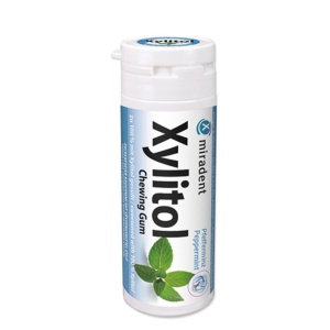 Guma de mestecat cu aroma de Menta Intensa, indulcita cu Xilitol (fara zahar, vegana) 30 buc - Miradent