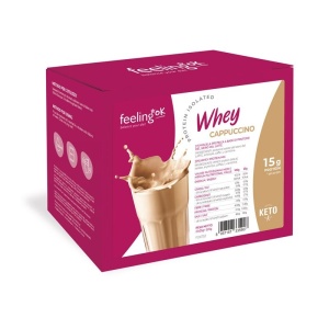 Izolat proteic din zer cu aroma de CAPPUCCINO (keto, proteici, fara zahar) 25g - FeelingOK