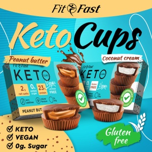 KetoCups cu crema de cocos (fara zahar, fara gluten, vegan, keto) 40g - FitFast - Img 2