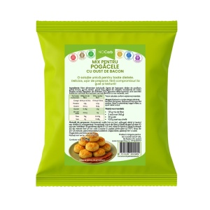 Mix de fibre pentru POGACELE cu gust de BACON (low carb, fara gluten, fara zahar) 125g - NoCarb