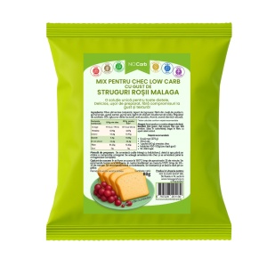 Mix pentru chec cu Struguri rosii MALAGA (lowcarb, fara zahar, fara gluten, keto) 80g - NoCarb