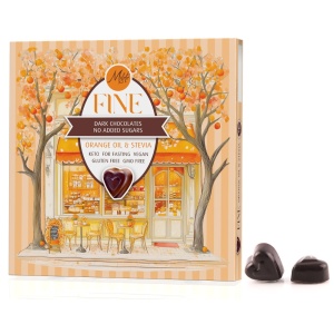 Praline ciocolata neagra 60% cu Ulei de Portocale si Stevia 80g (fara zahar, fara gluten, keto, vegan) 80g - MILETE